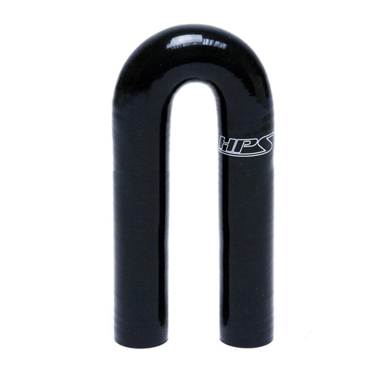HPS 1-3/8 inch ID High Temp 4-ply Reinforced Silicone 180 Degree U Bend Elbow Coupler Hose Black 35mm ID