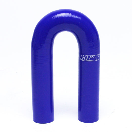 HPS 1 inch ID High Temp 4-ply Reinforced Silicone 180 Degree U Bend Elbow Coupler Hose Blue 25mm ID
