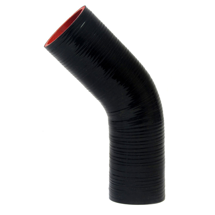 HPS 7/16 inch ID High Temp 4-ply Reinforced Silicone 45 Degree Elbow Coupler Hose Black 11mm ID