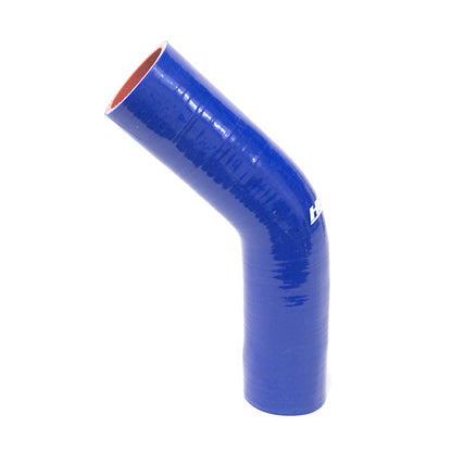 HPS 2-1/8 inch ID High Temp 4-ply Reinforced Silicone 45 Degree Elbow Coupler Hose Blue 54mm ID