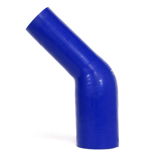 HPS 1 inch - 1.25 inch ID High Temp 4-ply Reinforced Silicone 45 Degree Elbow Reducer Hose Blue 25mm - 32mm ID