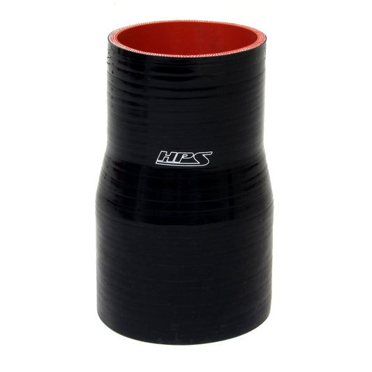HPS 1 inch - 1-3/8 inch ID 4 inch Long High Temp 4-ply Reinforced Silicone Reducer Coupler Hose Black 25mm - 35mm ID 102mm Length