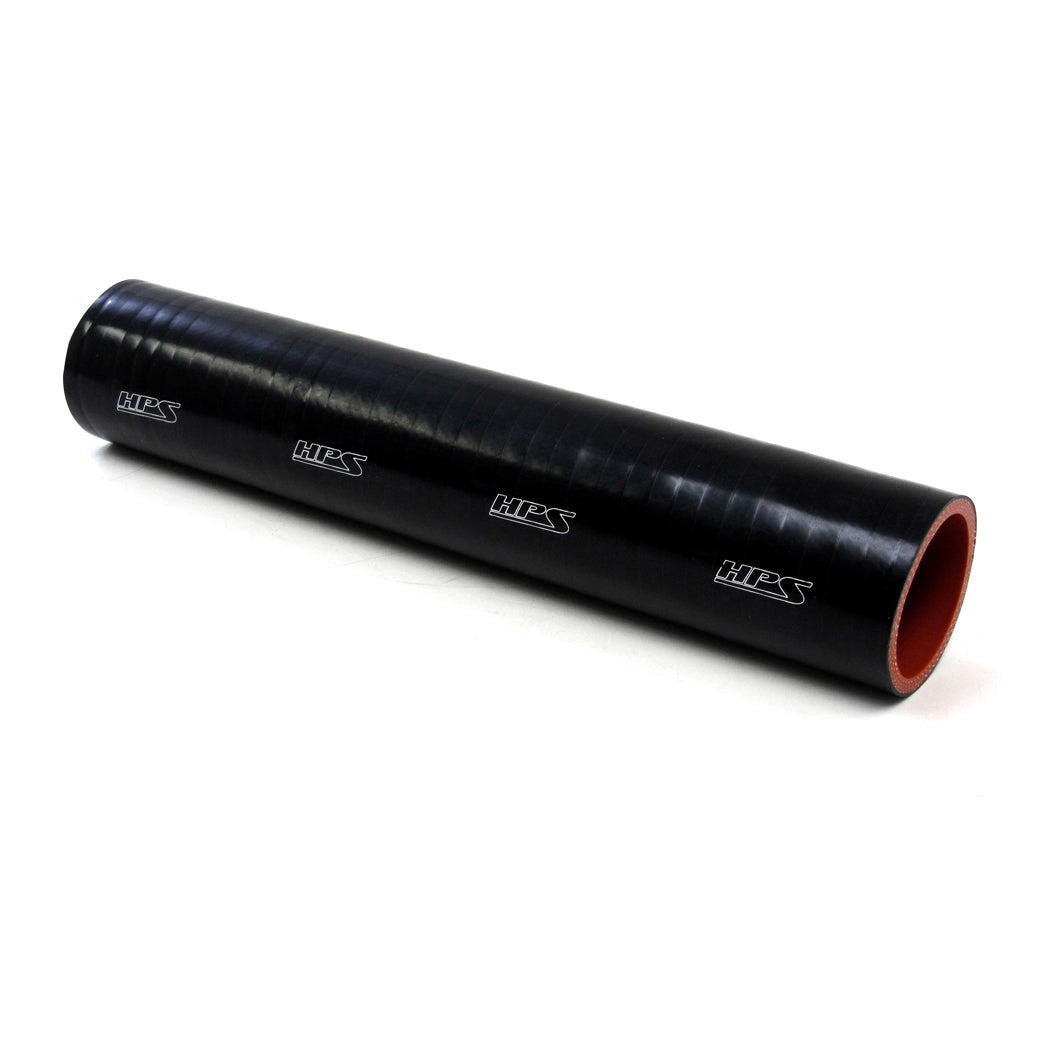 HPS 1.75 inch ID 1 Foot Long High Temp 4-ply Reinforced Silicone Coupler Tube Hose Black 45mm ID