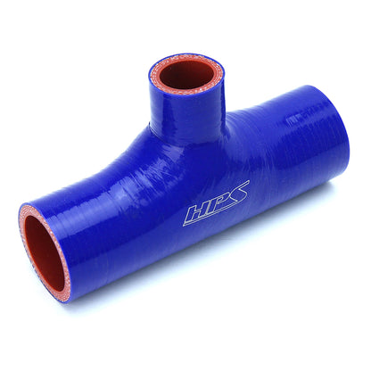 HPS 1.75 inch ID 1 inch ID branch Blue Silicone Coupler Coolant T Hose Tee Adapter