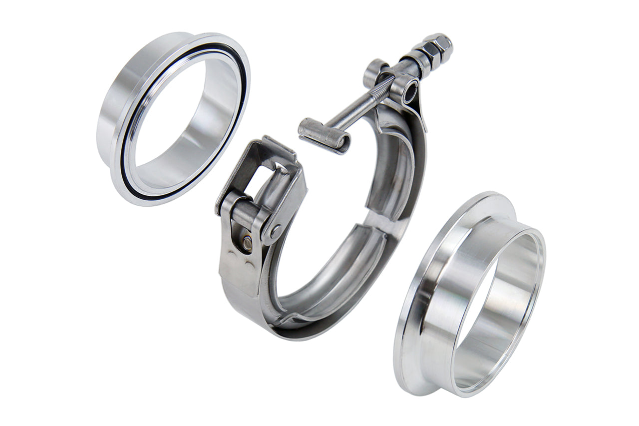 HPS Stainless Steel 4.5 inch V Band Clamp Kit Aluminum Flanges NBR O-Ring Quick Release