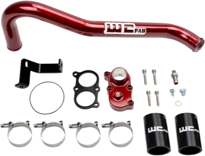 WCFAB 2006-2010 LBZ/LMM Duramax Top Outlet Billet Thermostat Housing & Upper Coolant Pipe Kit