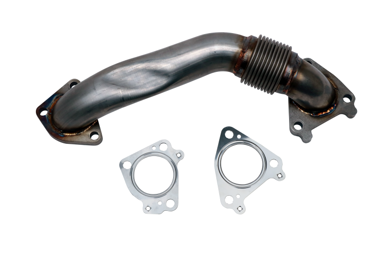 WCFAB 2001-2004 LB7 DURAMAX 2" STAINLESS SINGLE TURBO STYLE PASS SIDE UP PIPE FOR OEM MANIFOLD WITH GASKETS