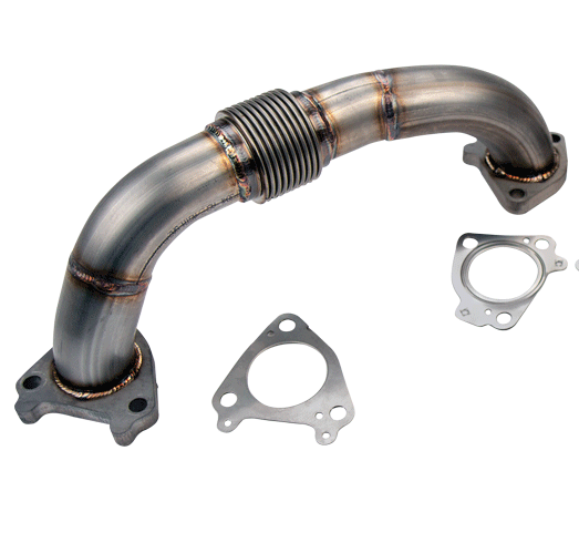 2001-2016 DURAMAX 2" STAINLESS DRIVER SIDE UP PIPE FOR OEM OR WCFAB MANIFOLD WITH GASKETS